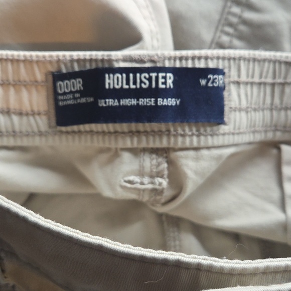 *Light Tan* Hollister Ultra High Rise Baggy Cargo Pants Size 24-25 (000R) - Picture 6 of 16